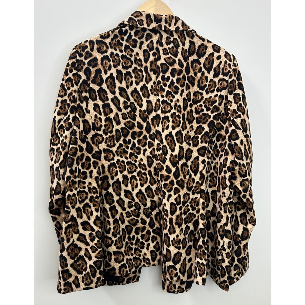 Nina Parker Leopard Animal Print Blazer Jacket Career Office Chic Plus Size 2X - Picture 10 of 11